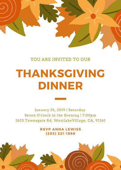 Free Fall Dinner Invitations Templates 9