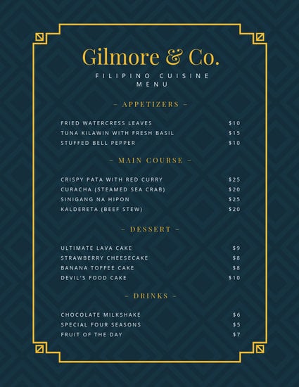 Customize 50+ Fancy Menu templates online - Canva