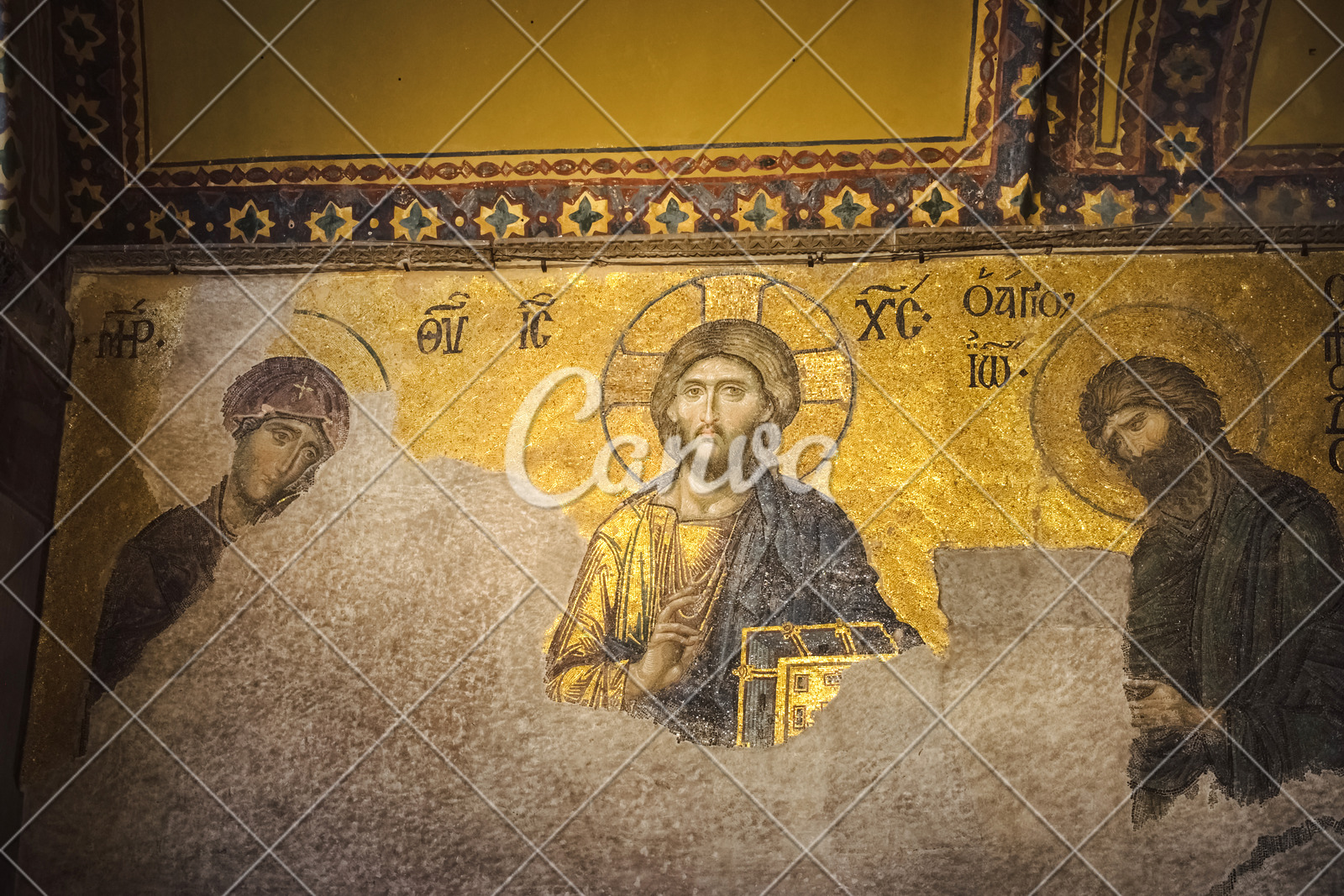 Mosaic In Hagia Sophia Cathedral Interior Istanbul Photos