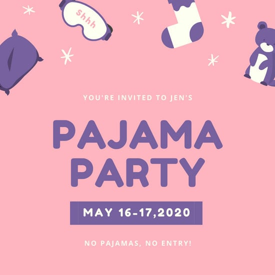 Customize 2,419+ Pajama Party Invitation templates online - Canva
