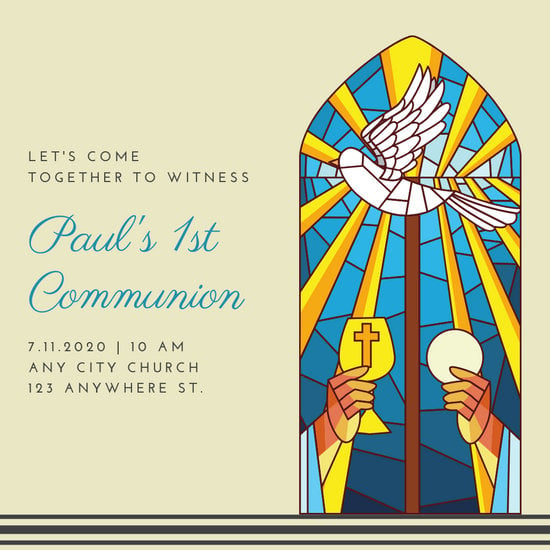 Customize 319+ First Communion Invitation templates online Canva