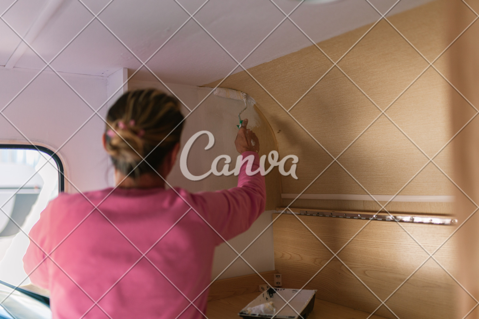Woman Painting And Restoring Caravan Photos By Canva