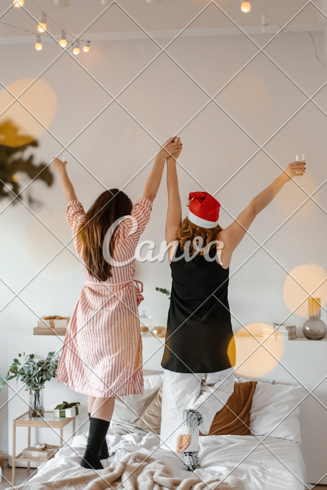 Women Having Fun In The Bedroom Photos By Canva