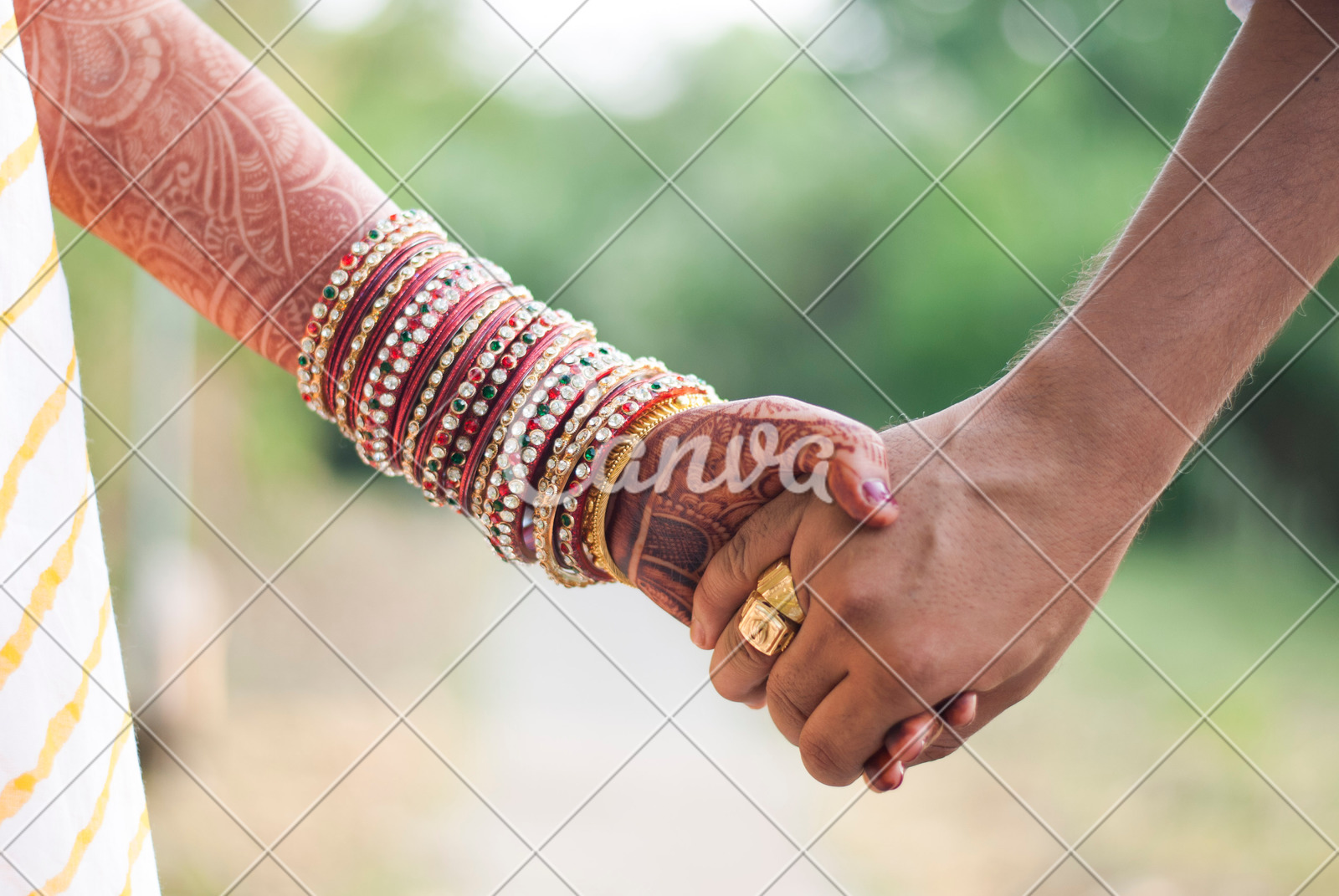 Indian Married Couple Holding Hands Photos By Canva