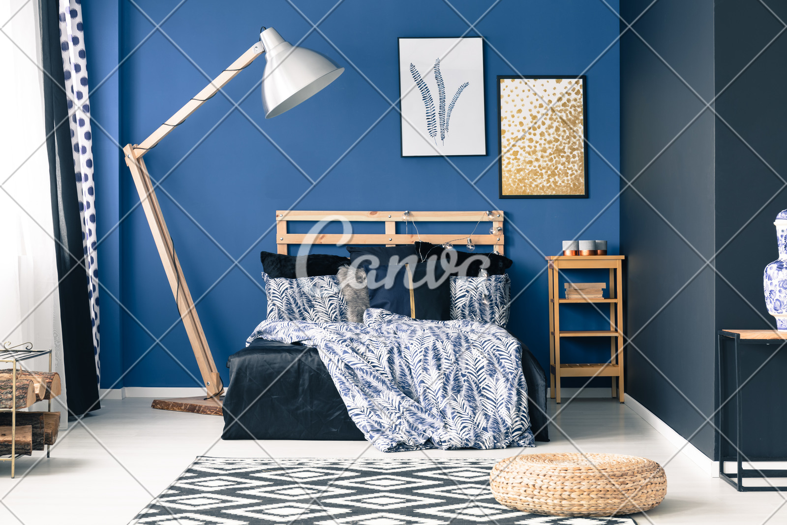 Blue Bedroom With Gold Accents Photos By Canva