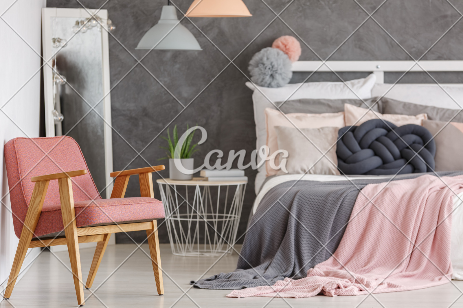 Pretty Pink Bedroom With Chair Photos By Canva