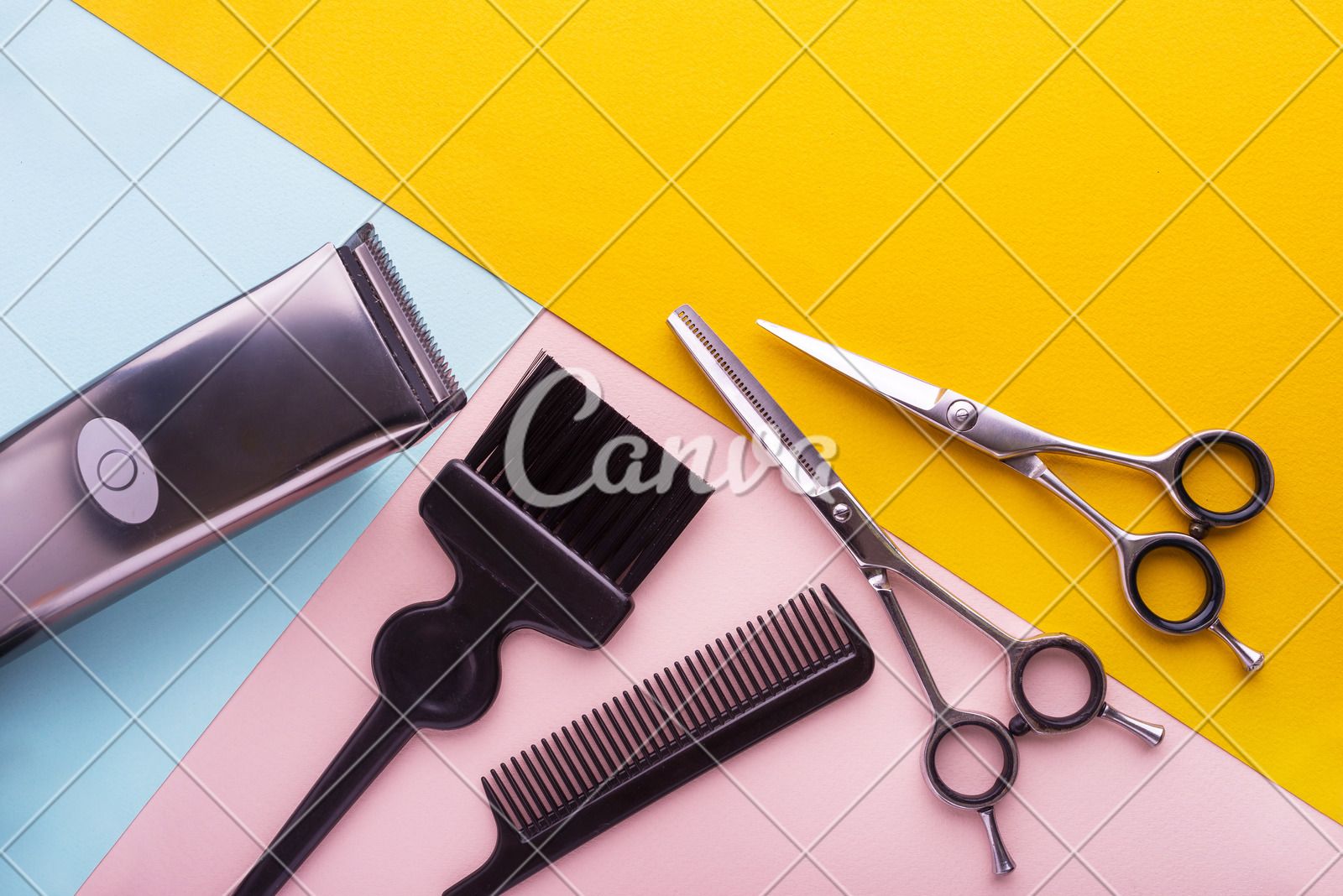 Professional Hairdresser Tools On Colored Background Photos By Canva