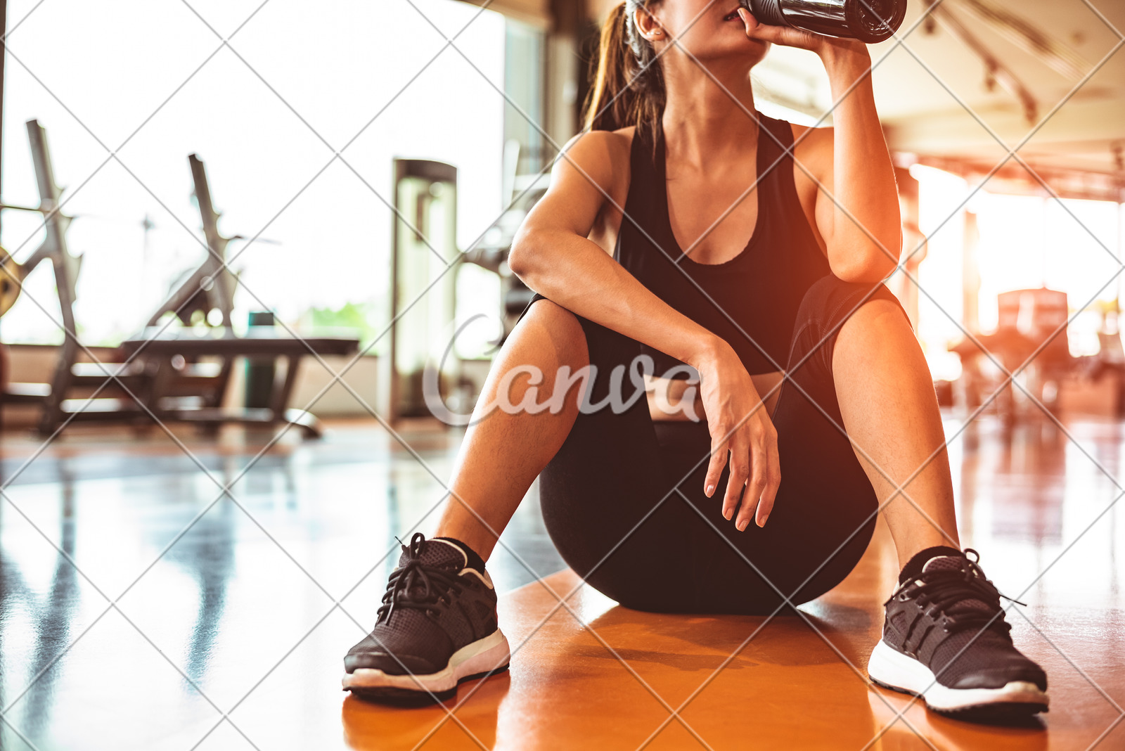 Sport Woman Relax Resting After Workout Or Exercise In