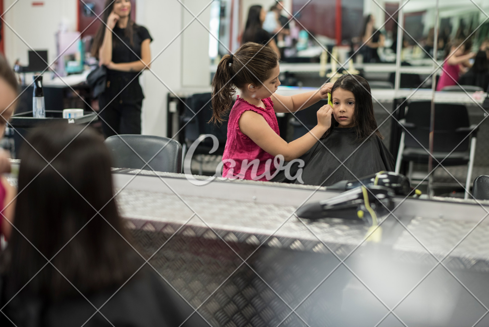 Little Girls In Hairdresser School Photos By Canva