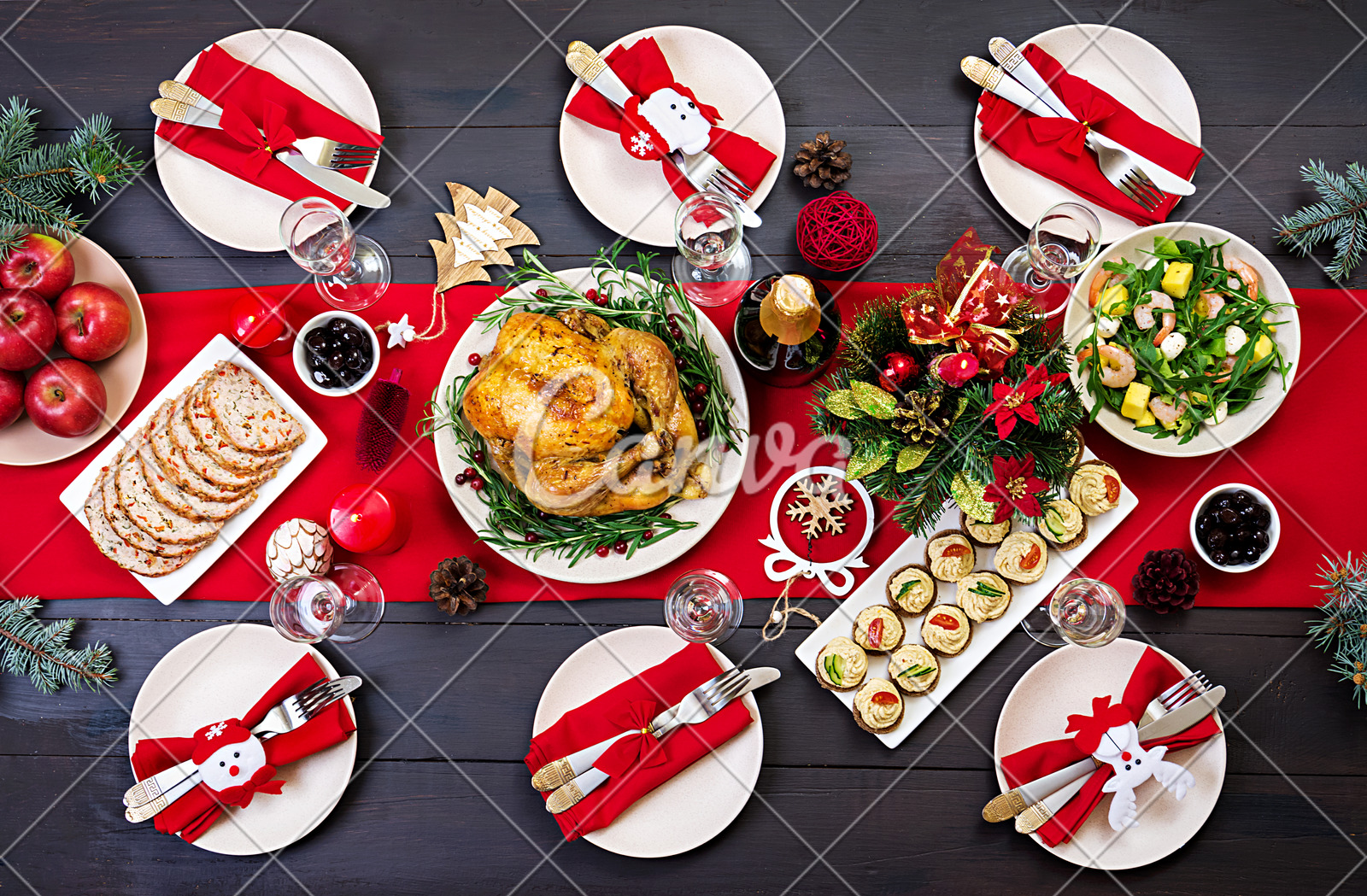 Baked Turkey Christmas Dinner The Christmas Table Is