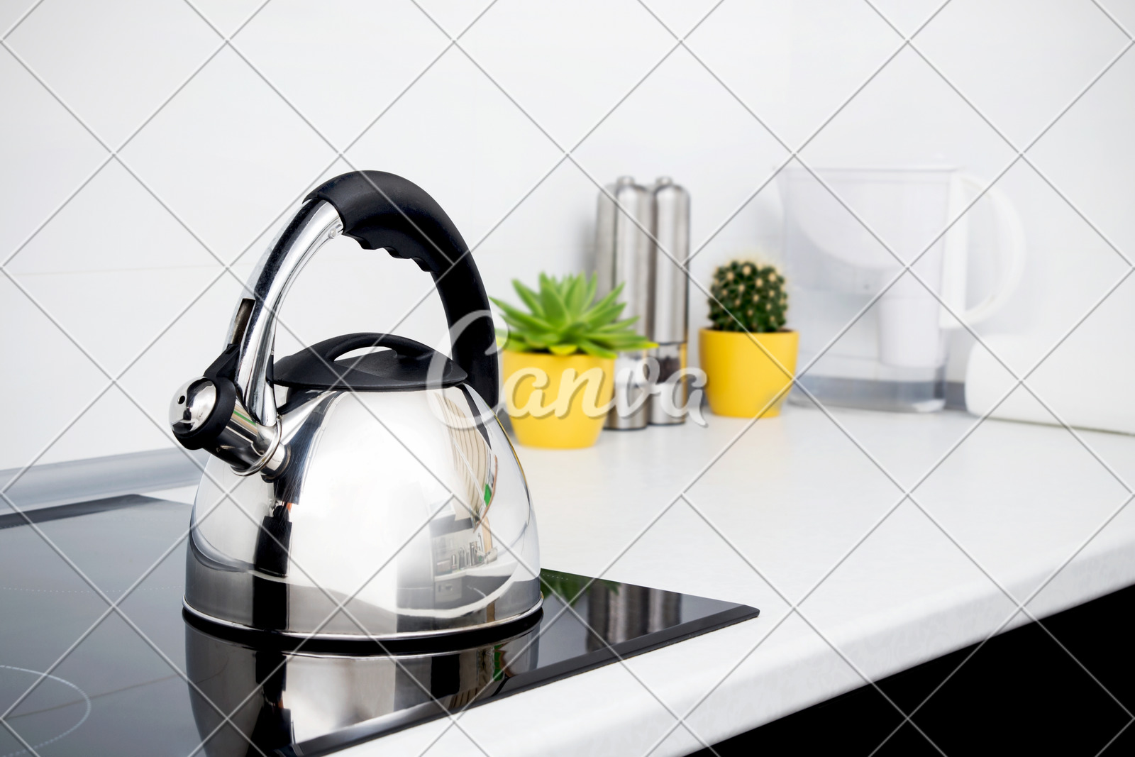 Steel Kettle In Modern Kitchen With Induction Stove Photos By Canva