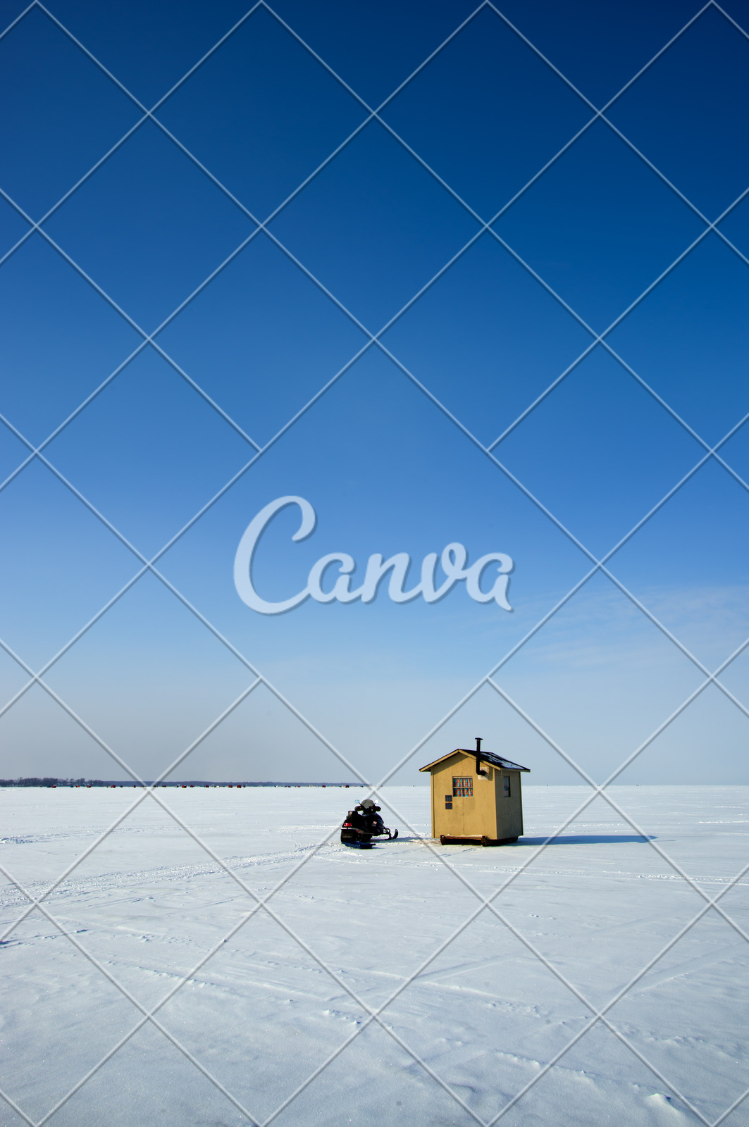 Ice Fishing Hut On A Lake Photos By Canva