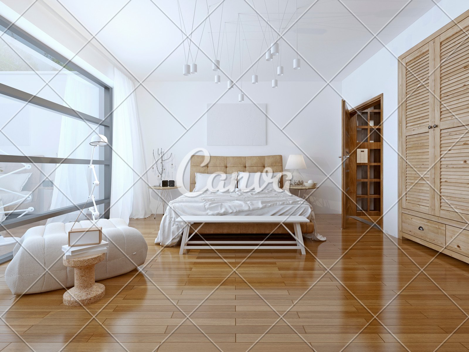 Spacious Bedroom High Tech Style Photos By Canva