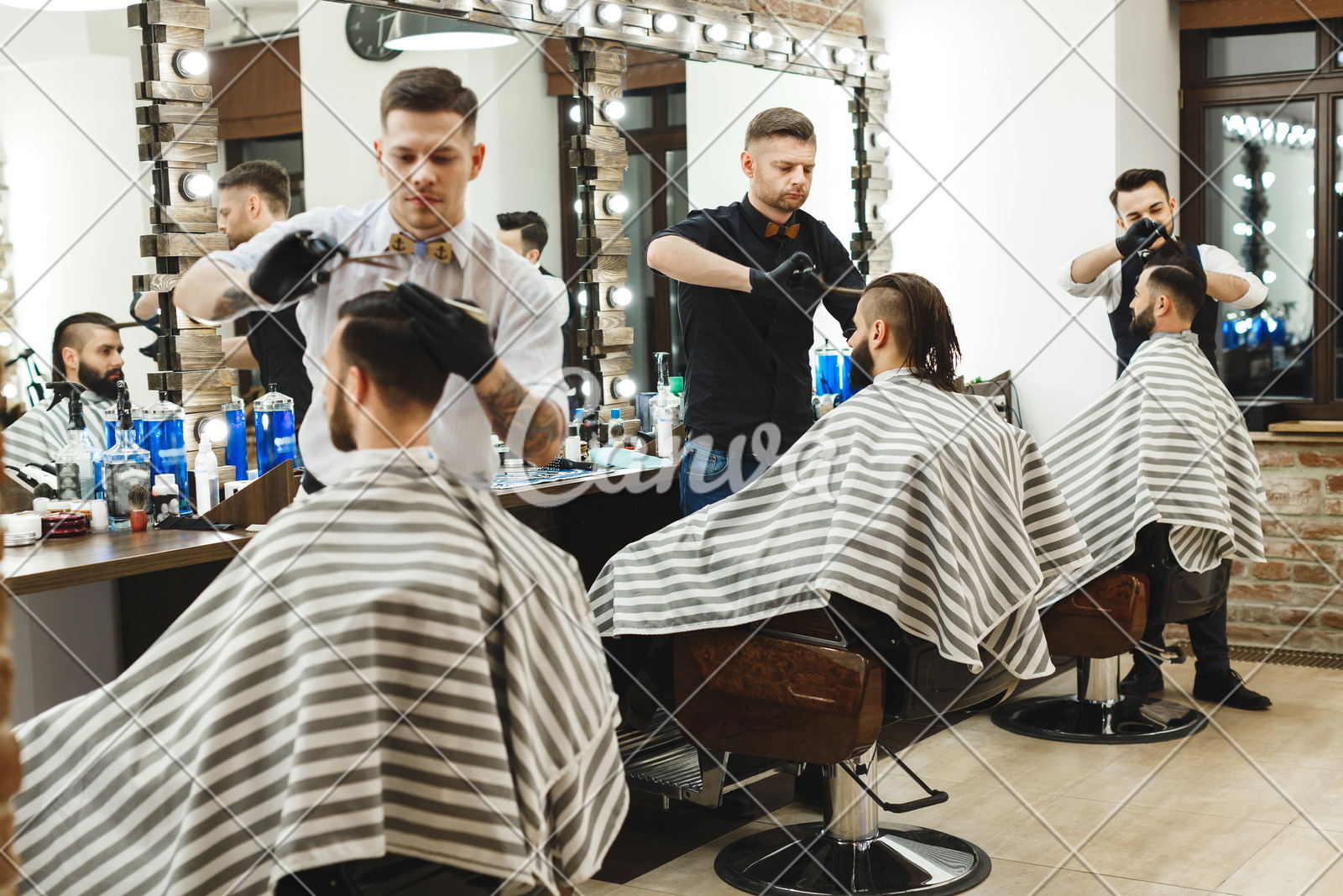 Men At Barber Shop Doing Haircuts Photos By Canva