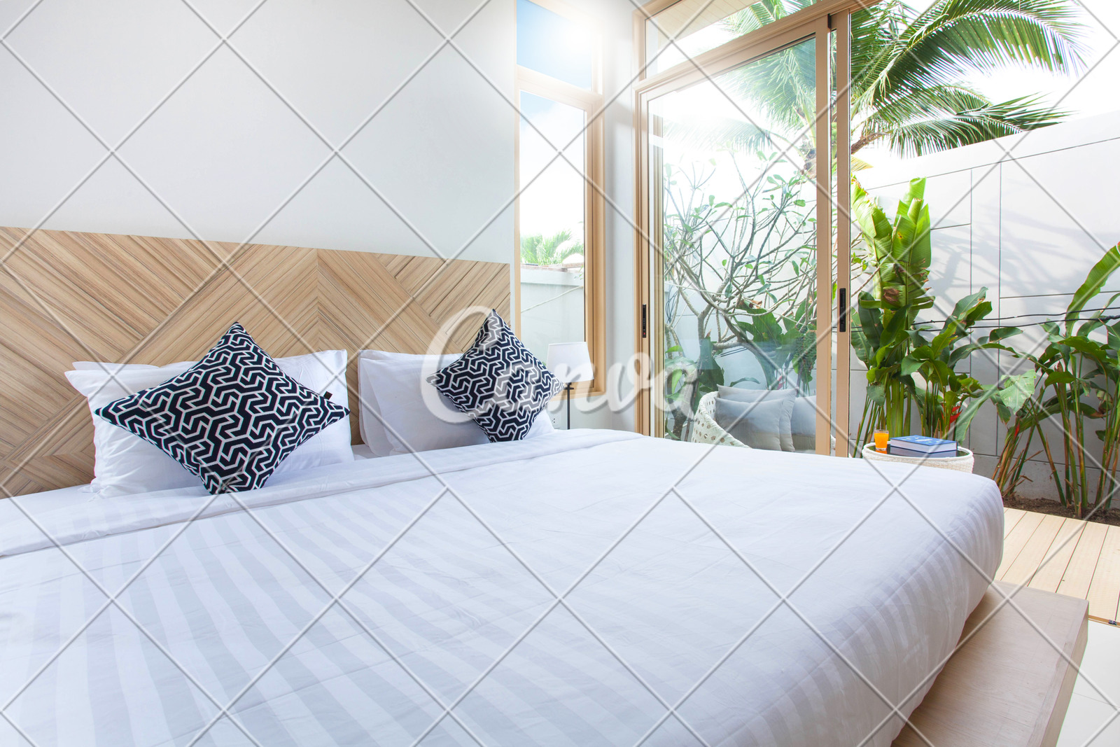Luxury Interior Design In Bedroom Of Pool Villa With Cozy King Bed