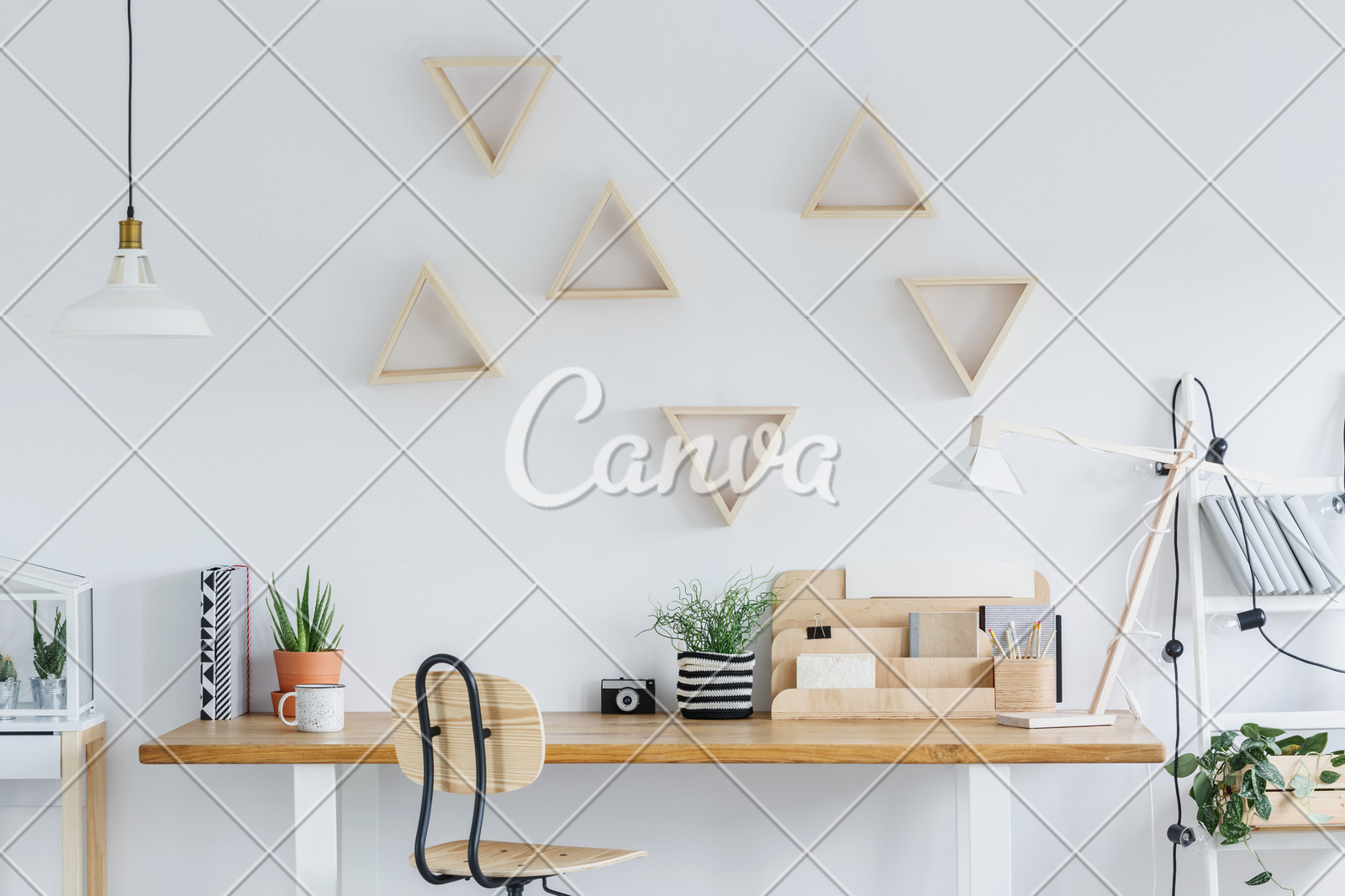 Scandi Interior With Triangle Shelves Photos By Canva