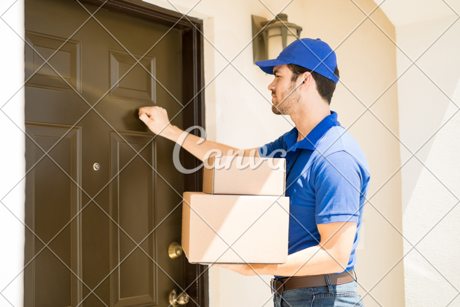 Delivery Guy Knocking On The Door Photos By Canva