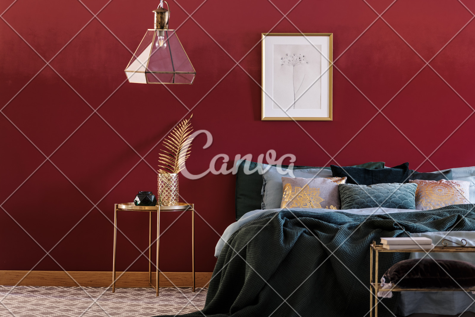 Emerald Green And Red Bedroom Photos By Canva