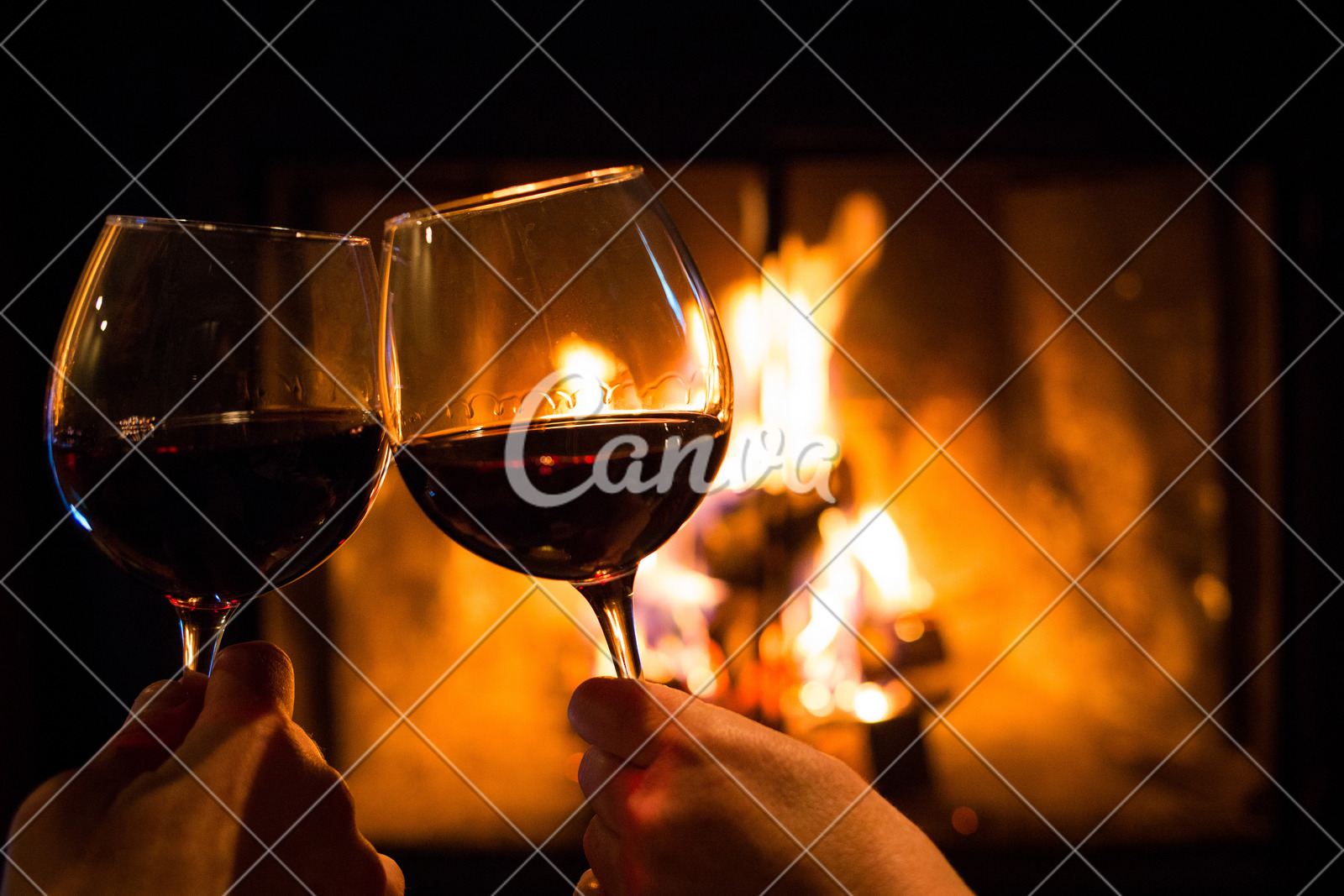 Couple Holding Pair Of Glasses With Wine At Fire Pit Photos By Canva