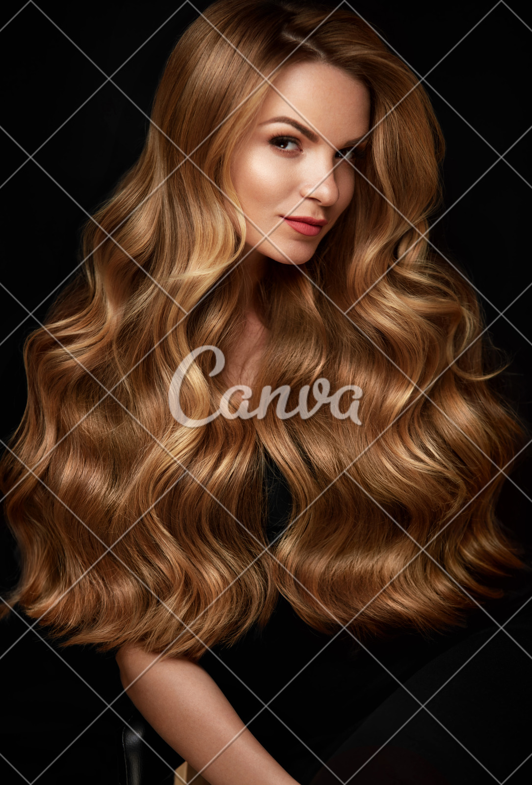 Long Blonde Hair Woman With Wavy Hairstyle Beauty Face Photos