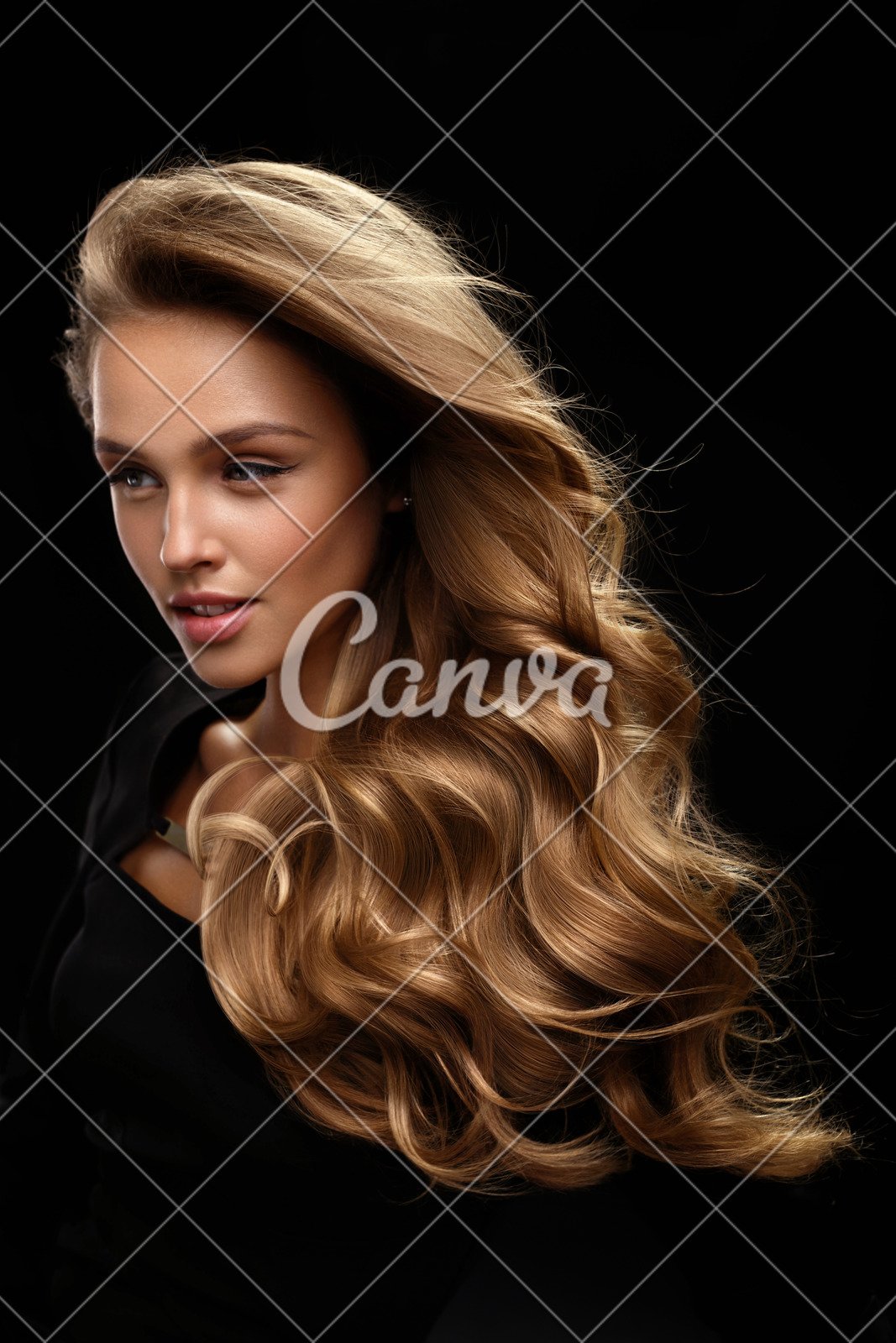Beautiful Long Hair Woman Model With Blonde Curly Hair Photos