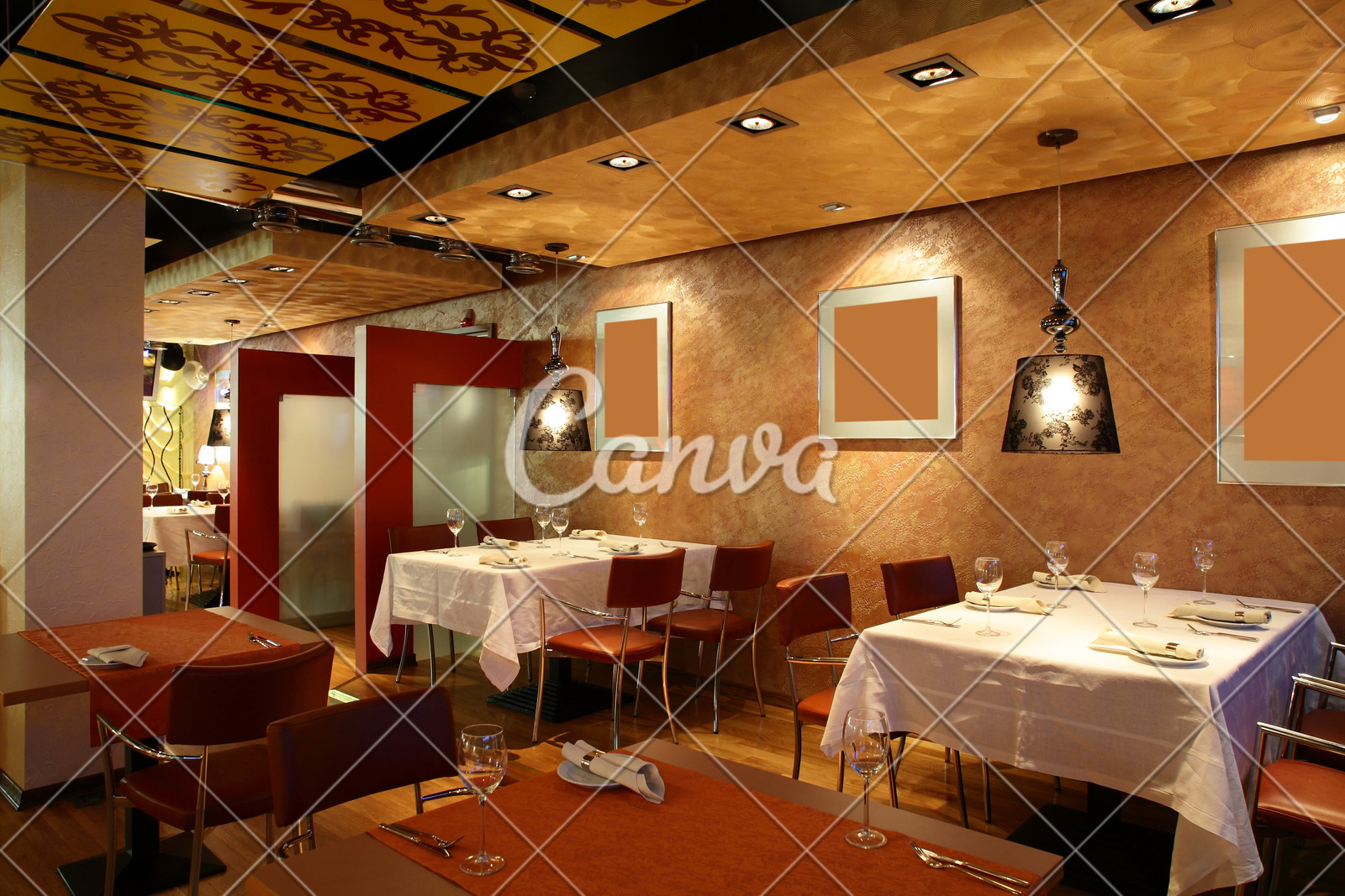European Restaurant In Bright Colors Photos By Canva