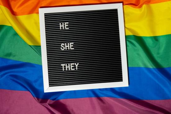 Ask My Pronoun Neo Pronouns Concept Rainbow Flag With Paper Notes Text Gender Pronouns Hie E 9252