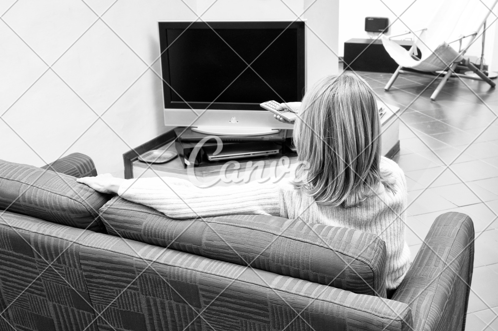 Mature Woman Watching Tv Photos By Canva
