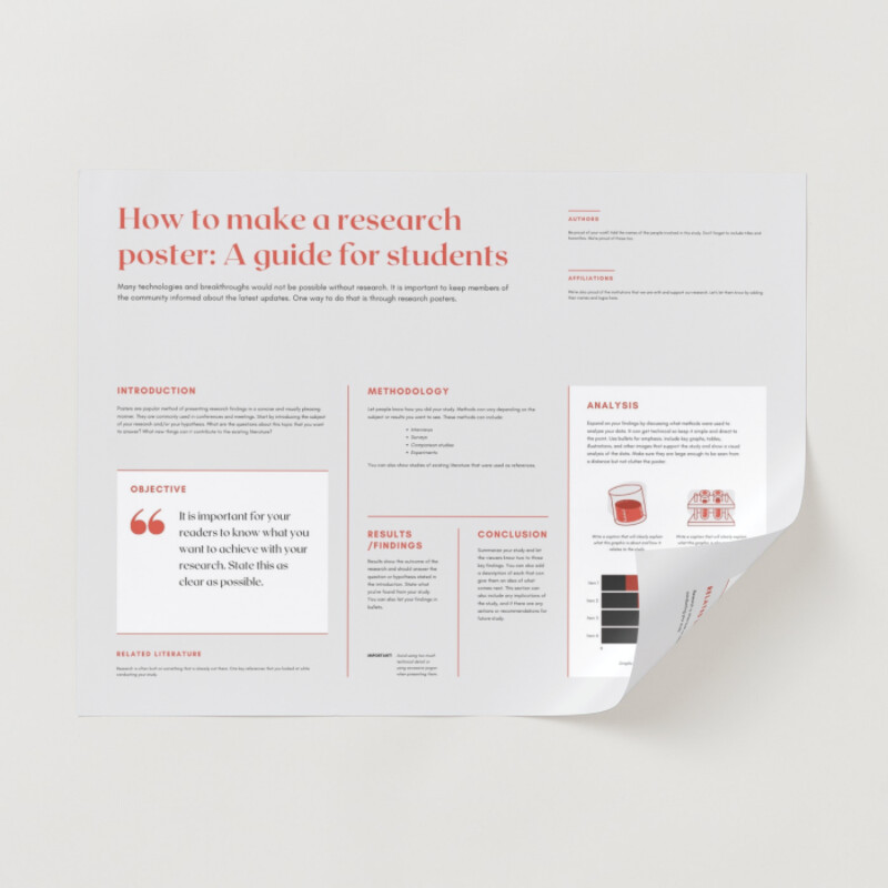 Red and Gray Contemporary Editorial Landscape University Research Poster