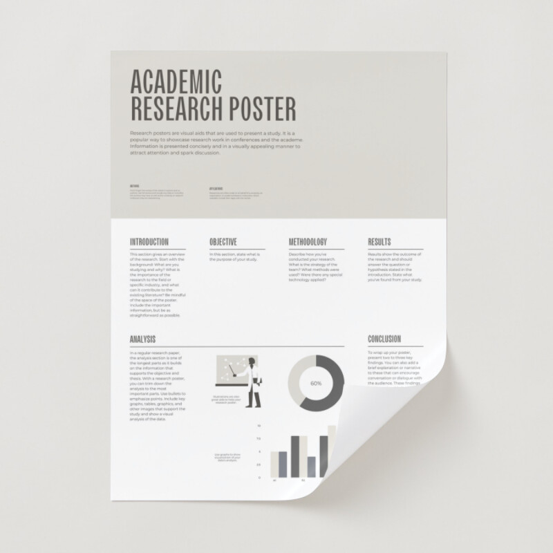 Beige and Gray Simplified Professional Portrait University Research Poster