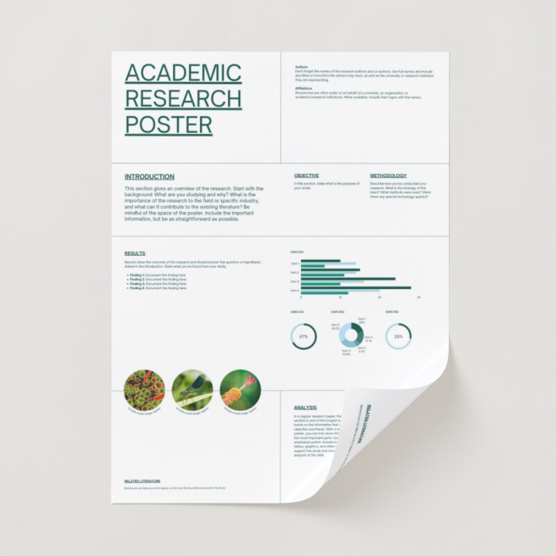 Green and White Minimal Geometry Portrait University Research Poster