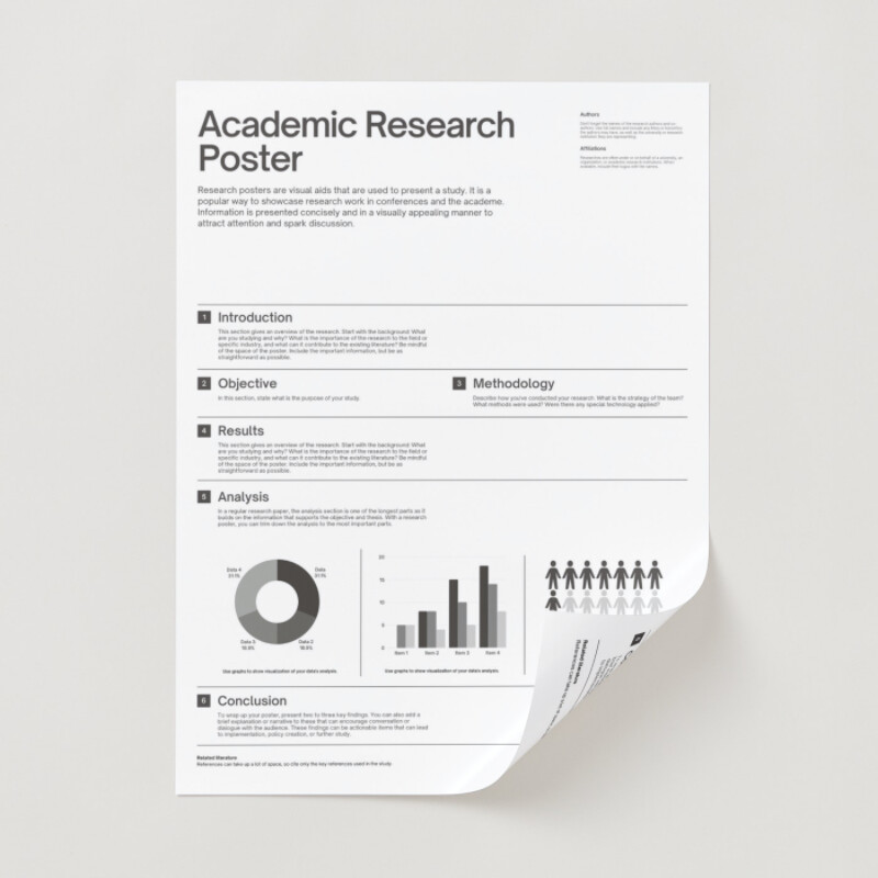 Gray and White Simplified Professional Portrait University Research Poster
