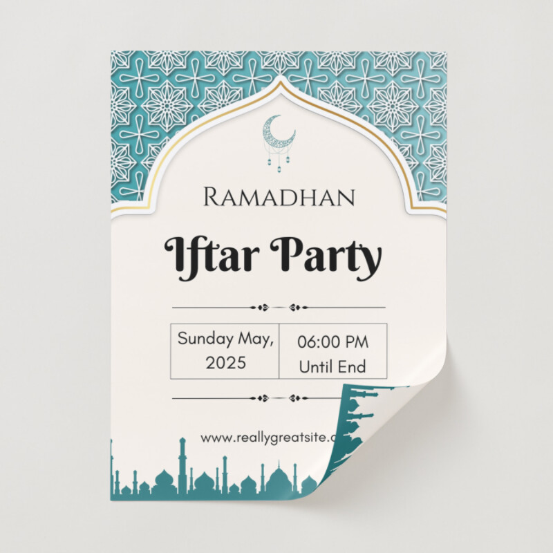 Green Minimalist Iftar Party Invitation Poster