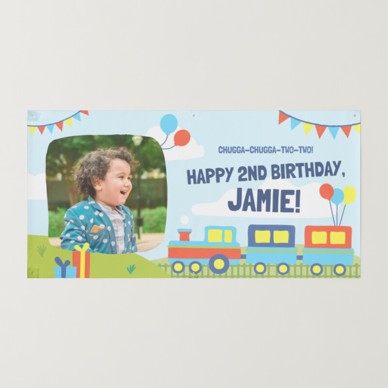 Blue Red and Yellow Cars / Construction Kids and Toddlers Birthday Banner