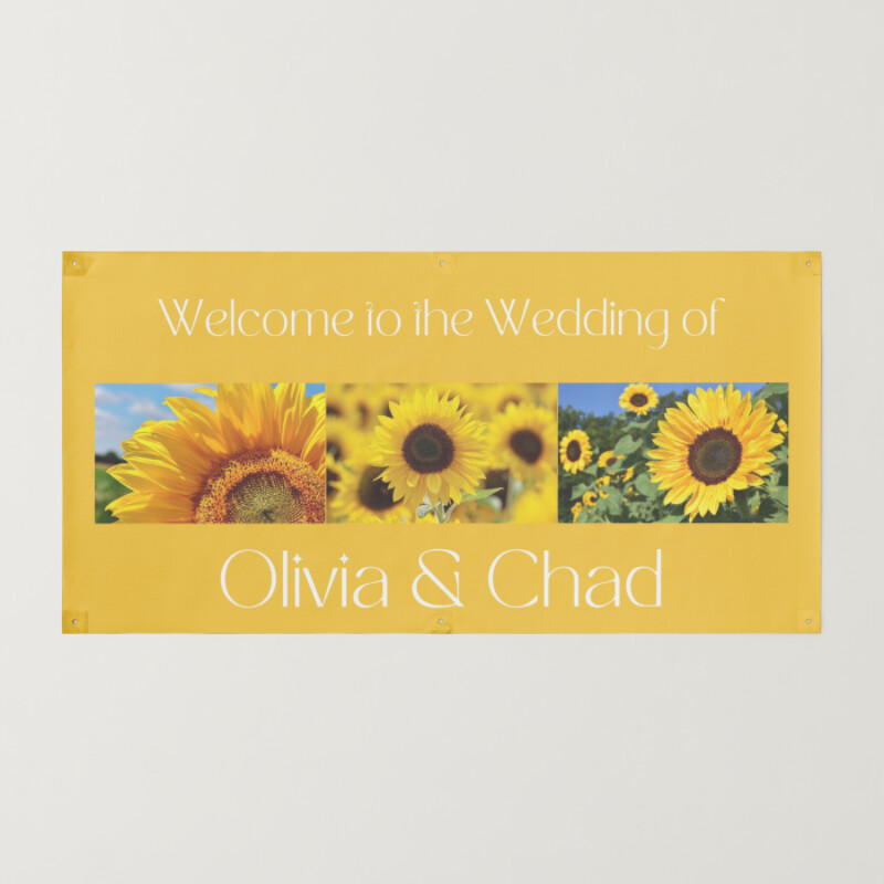 Yellow Sunflower Welcome to the Wedding Banner