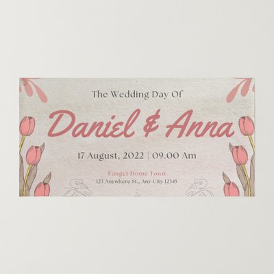 Pink Floral Wedding Address Labels Card Template