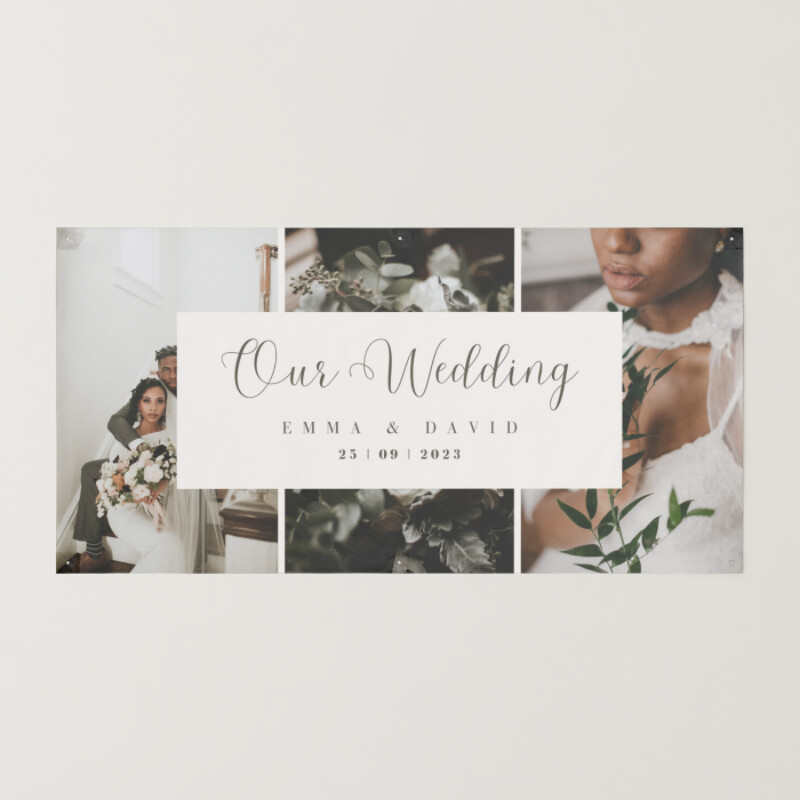 Modern Elegant Photo Grid Wedding Banner