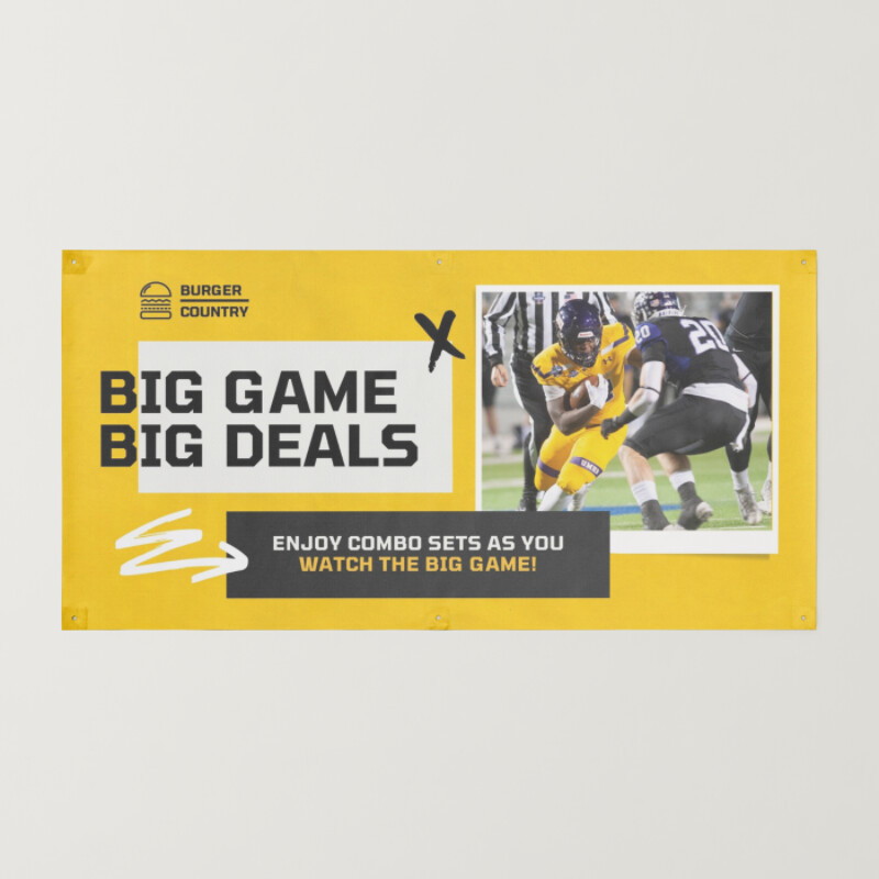 Yellow and Black Classic Maximalist Sports Football Promo Banner