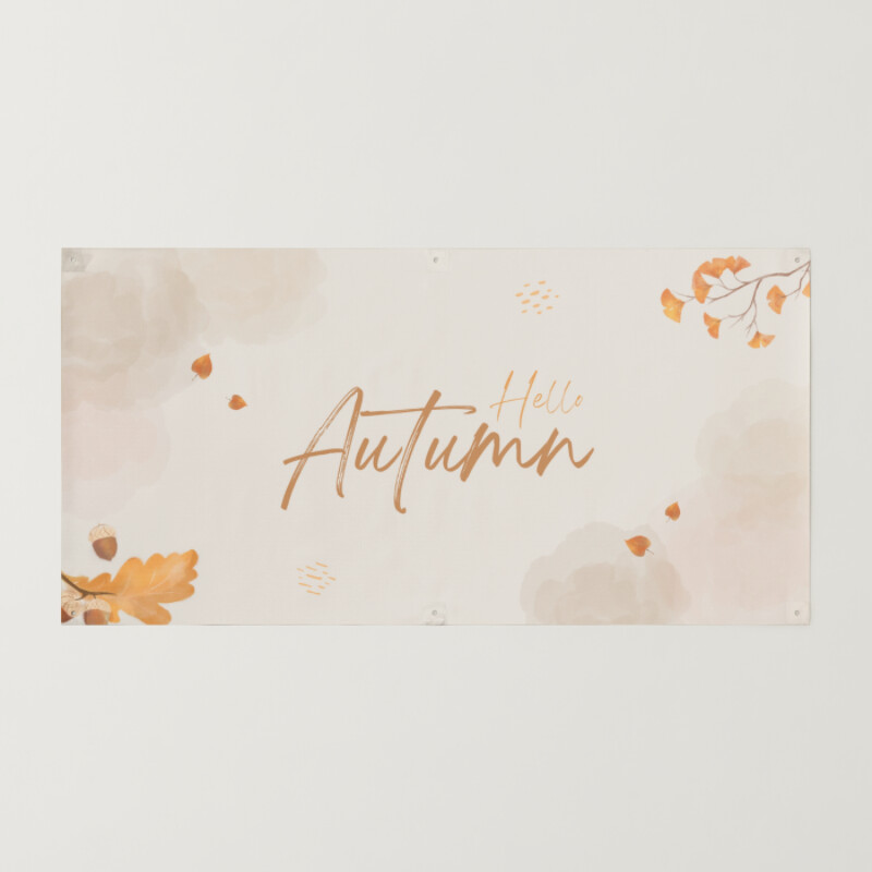 Cream Feminine Minimal Hello Autumn Banner