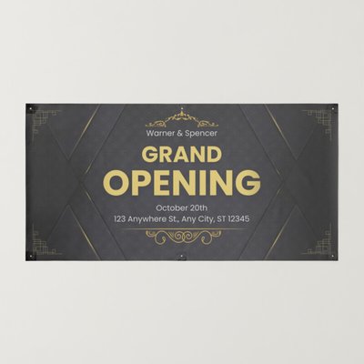 Abstract Grand Opening Luxury Modern Shape Typography, Grand