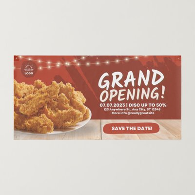 Premium Vector  Grand opening banner. vector promo flyer with