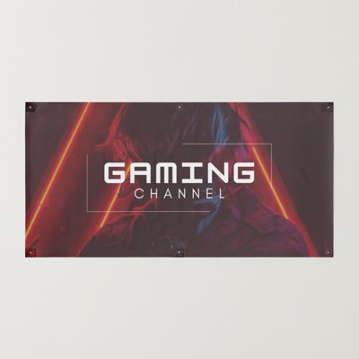 Edit this Gradient Geometric Gaming Nation  Banner design for free