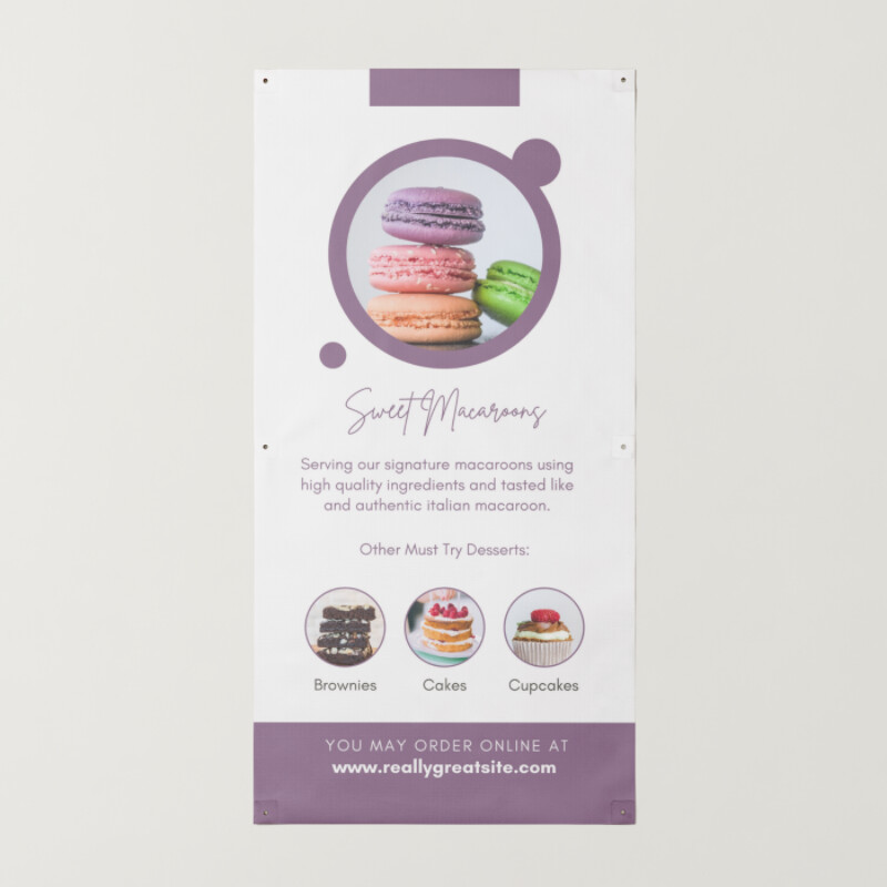 White and Lavender Minimalist Dessert Shop Banner