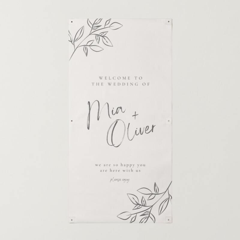 Cream Minimalist Elegant Wedding Banner