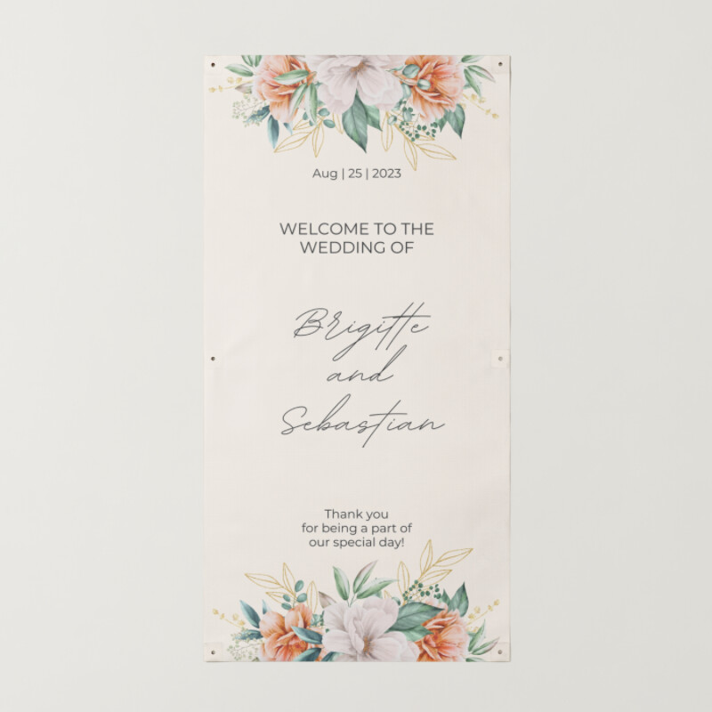 Beige Decorative Welcome To The Wedding Banner