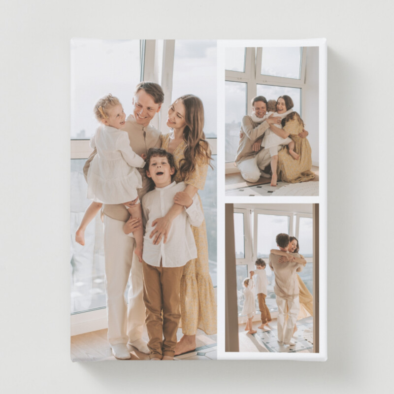 Three Photo Collage Family Canvas