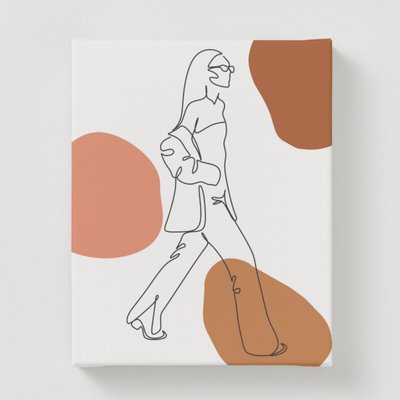 Tall Grey & Pink Fashion Books Canva - Canvas Print