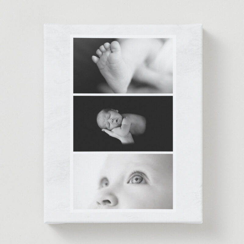 Clean Grid Baby Photo Collage Canvas Print