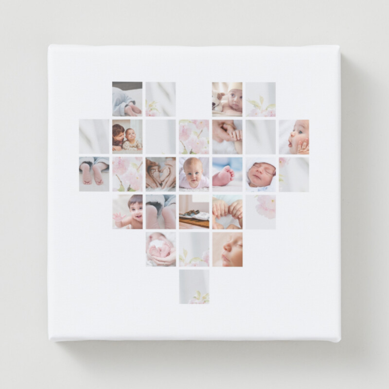 Personal Photos Photo Collage Canvas Print in White Collage Style