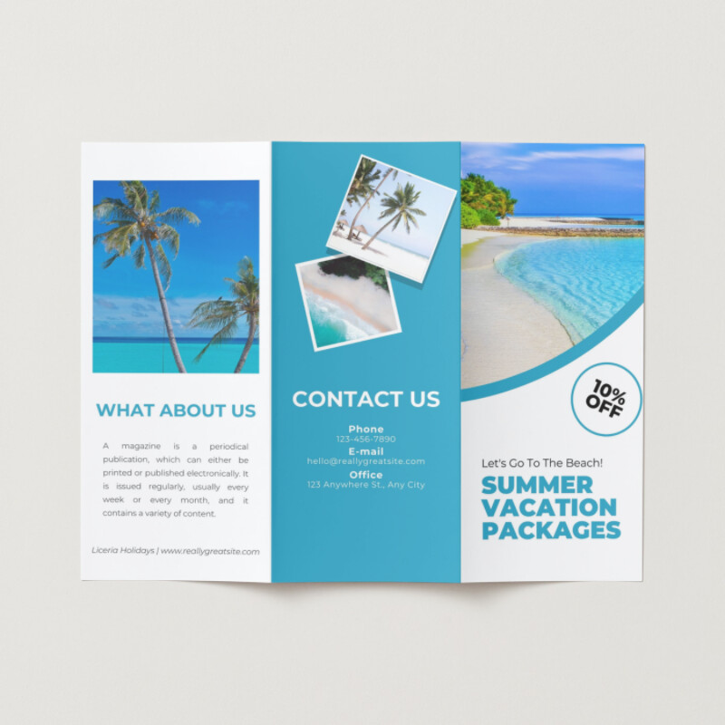 Tri Fold Brochures - Island Blue Print